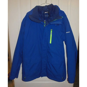 Men's The North Face HyVent size L Blue Parka Heavy w/Zip Out Jacket EXCELLENT